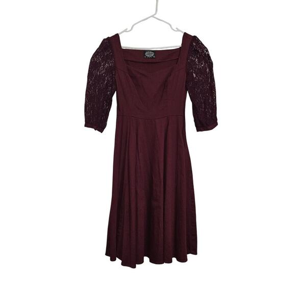hearts & roses Dresses & Skirts - Hearts & Roses Retro 50’s Pinup Lace Sweetheart Dress Size 6 Small Burgundy